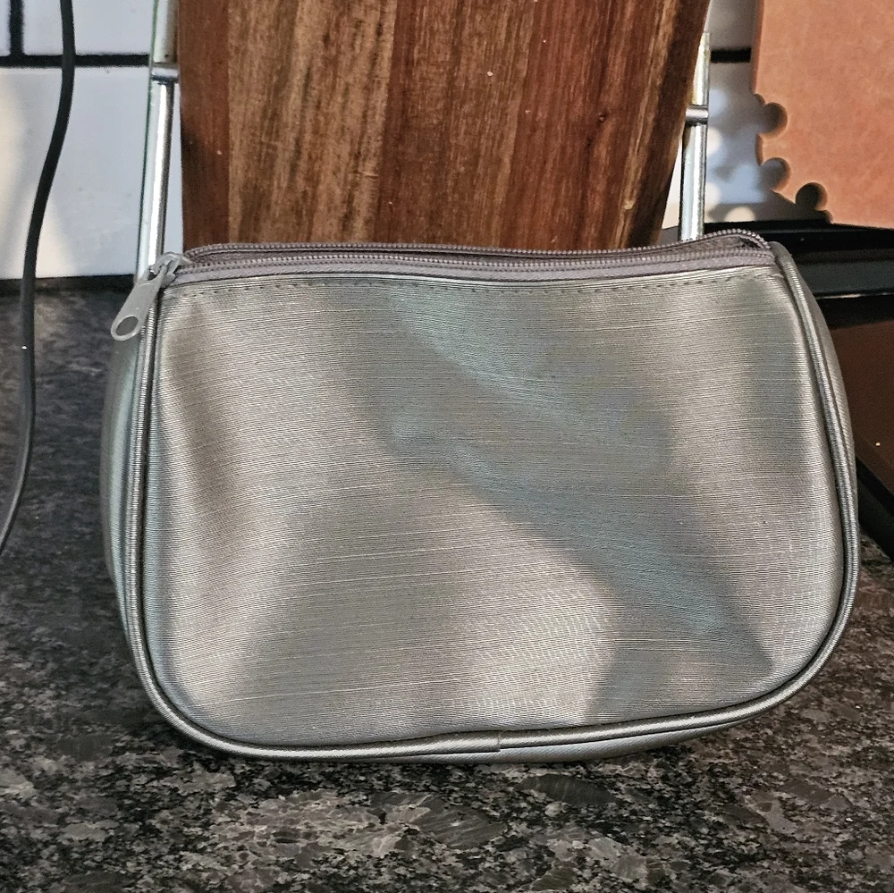 Parfums Christian Dior Bag Toiletry Pouch Make Up Cosmetic Storage Vtg Grey Gold